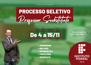 Abertas inscrições para professor substituto em Sena Madureira