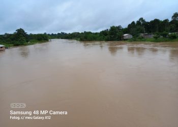 Rio Gregório transborda, na zona rural de Tarauacá