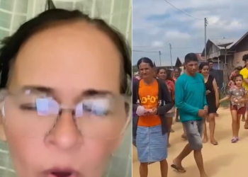 Funcionário da Prefeitura é filmado mandando moradora “criar vergonha na cara” durante distribuição de sacolão em Tarauacá