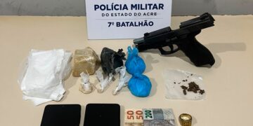Polícia Militar prende suspeito e apreende drogas e arma de fogo em Tarauacá