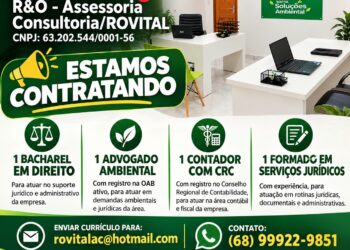 Oportunidade de emprego: Rovital Soluções Ambientais abre vagas em Tarauacá