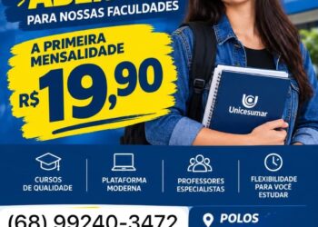 Quer fazer faculdade? UniCesumar lança 1ª mensalidade por R$ 19,90 no Acre