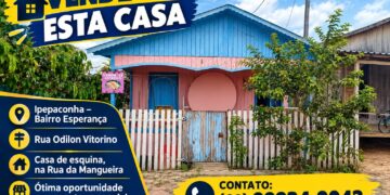 Vende-se casa no bairro Ipepaconha, em Tarauacá
