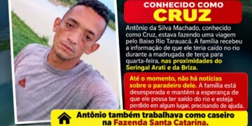 Família procura homem desaparecido durante viagem pelo Rio Tarauacá